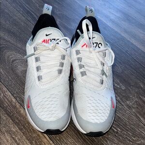 Nike Air Max 270 White and Red Sneakers